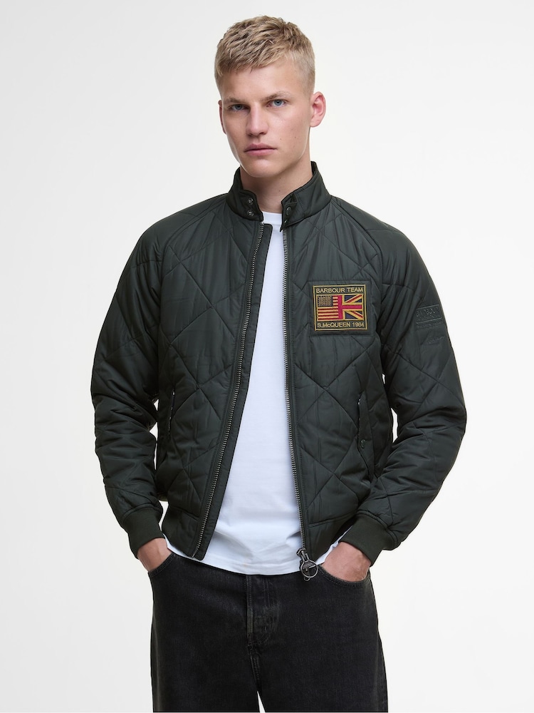 Barbour® International Green Quilted Merch Coat - Image 1 of 6 Barbour® International Green Quilted Merch Coat - Image 1 of 6