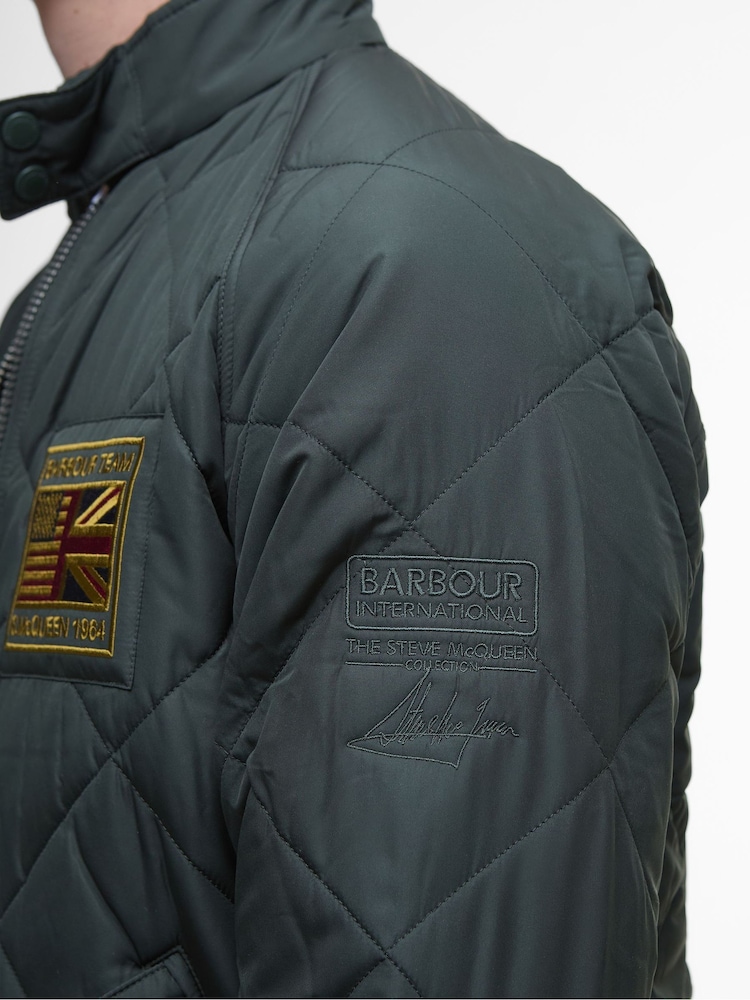Barbour® International Green Quilted Merch Coat - Image 6 of 6 Barbour® International Green Quilted Merch Coat - Image 6 of 6