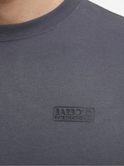 Barbour® International Grey Small Logo T Asphalt T-Shirt - Image 5 of 6