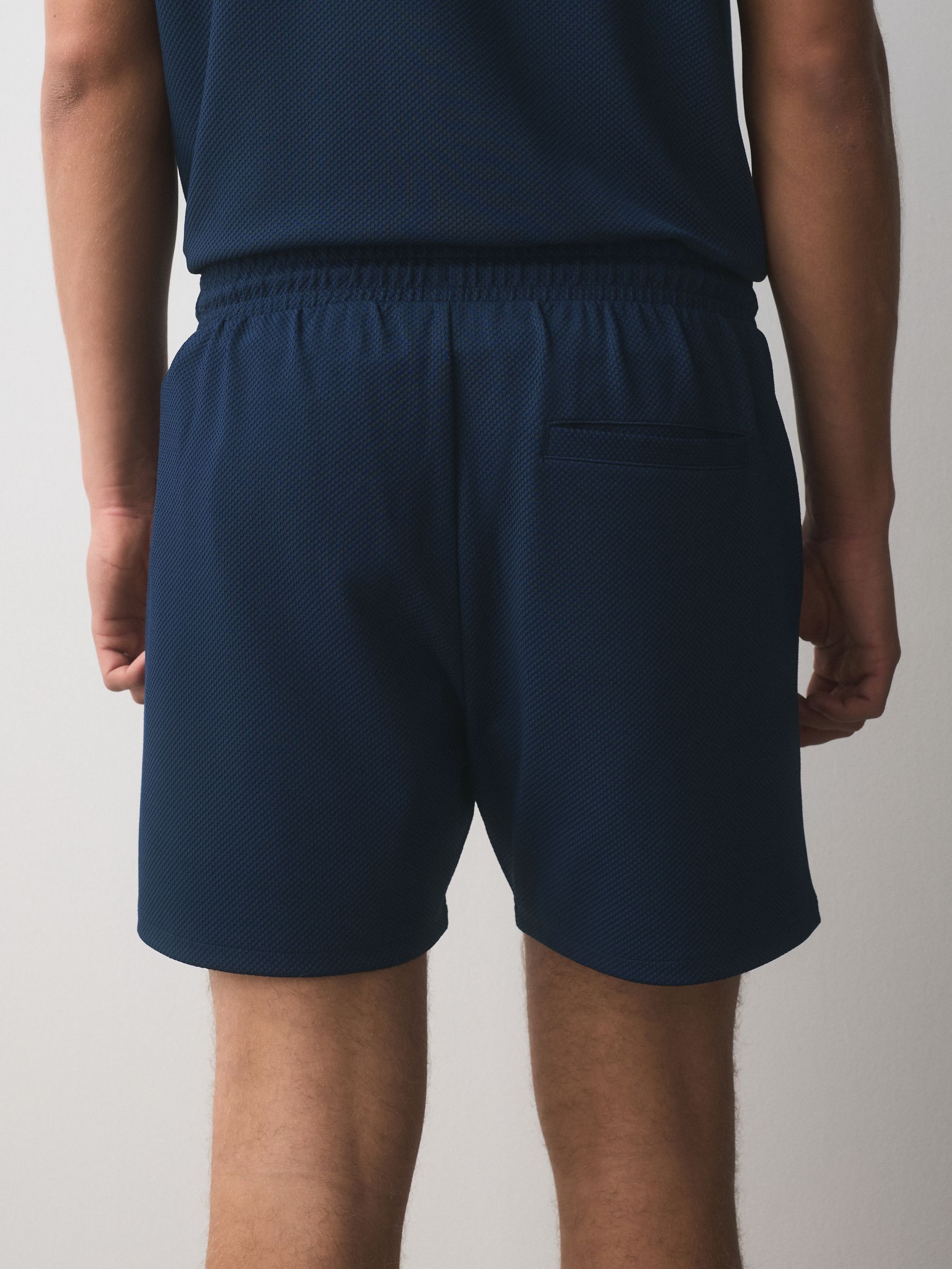 Buy Navy Jersey Textured Short Shorts from the Next UK online shop