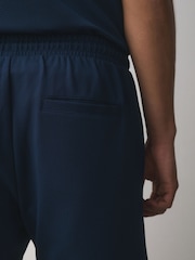 Navy Jersey Textured Short Shorts - Image 5 of 9