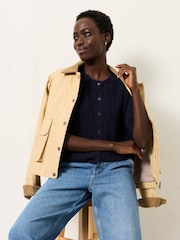 FatFace Georgina Navy Knitted Fluffy Cardigan - Image 5 of 6