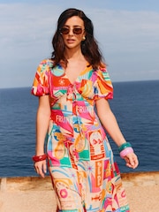 Friends Like These Pink Puff Sleeve Midi Dress - Image 1 of 3