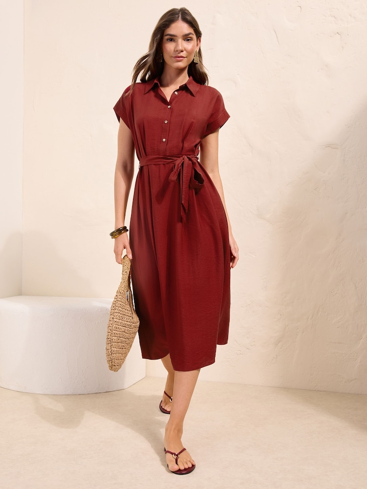 burgundy button down dress Button-Front Corduroy Shirt Dress Burgundy / XL
