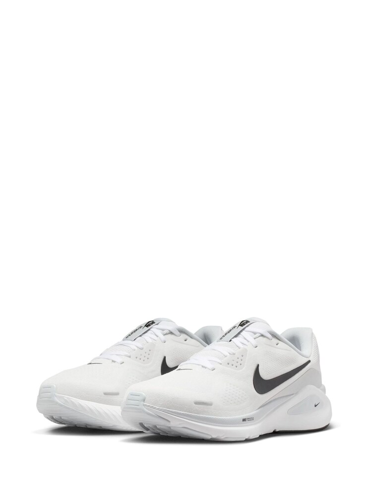 Nike White/Black Structure 26 Road Running Trainers - Image 2 of 11
