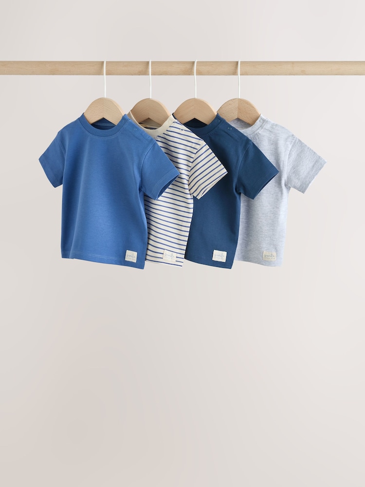Blue Short Sleeve Baby T-Shirts 4 Pack (0mths-2yrs) - Image 1 of 12