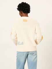 FatFace Mila Natural Knitted Surf Pattern Jumper - Image 2 of 6