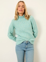 FatFace Fliss Light Teal Knitted Jumper - Image 1 of 6