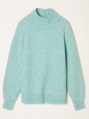FatFace Fliss Light Teal Knitted Jumper - Image 6 of 6