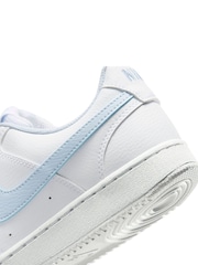 Nike White/Blue Court Vision Low Trainers - Image 6 of 7