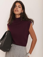 Mint Velvet Red Wool Blend Sleeveless Knit Top - Image 1 of 8