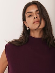 Mint Velvet Red Wool Blend Sleeveless Knit Top - Image 3 of 8