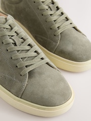 Sage Green Suede Smart Casual Trainers - Image 6 of 7