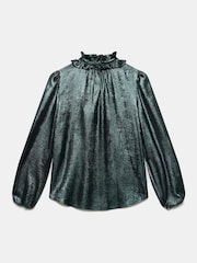 Mint Velvet Metallic Pussy Bow Blouse - Slika 7 iz 8