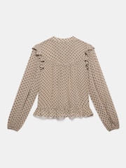 Mint Velvet Natural Jacquard Polka Dot Blouse - Image 7 of 8