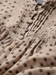 Mint Velvet Natural Jacquard Polka Dot Blouse - Image 8 of 8