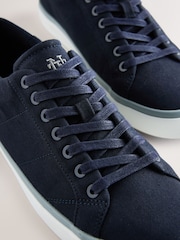 Navy Canvas Stripe Smart Casual Trainers - Image 4 of 5