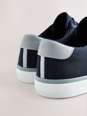 Navy Canvas Stripe Smart Casual Trainers - Image 5 of 5