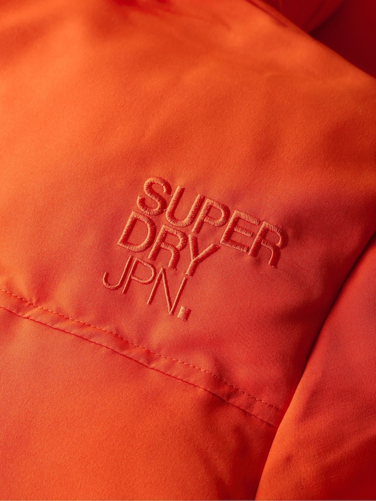 Superdry Orange Everest Short Hooded Puffer Jacket - Image 3 of 3 Superdry Orange Everest Short Hooded Puffer Jacket - Image 3 of 3