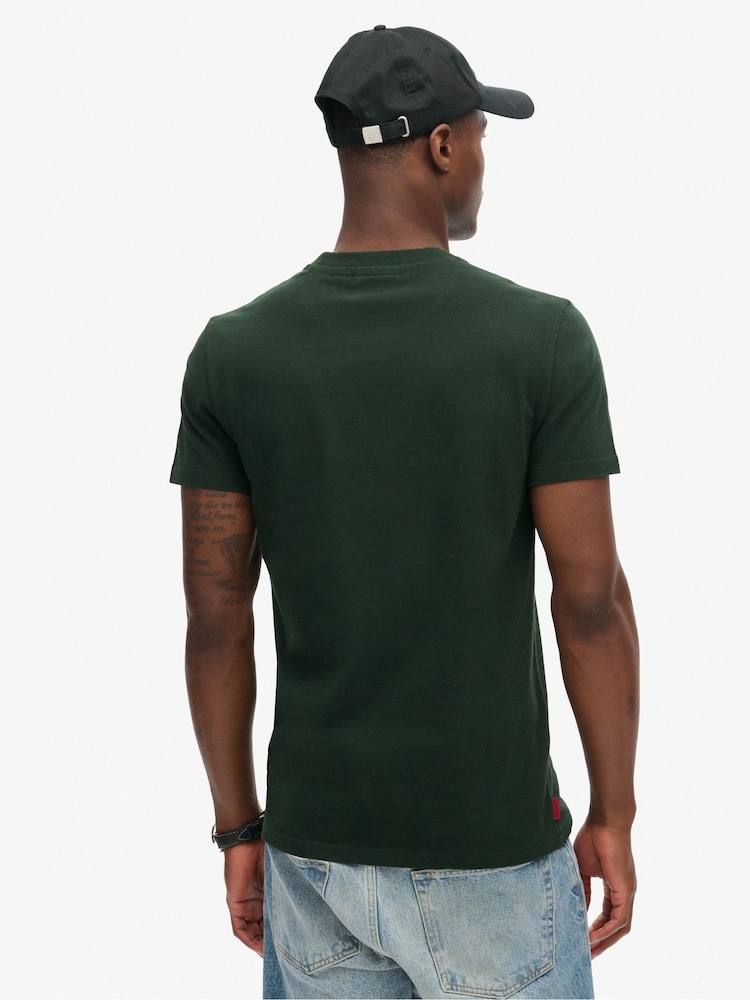 Superdry Green Cotton Essential Logo T-Shirt - Image 2 of 4