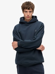 Superdry Blue Blank Oversized Hoodie - Image 1 of 7