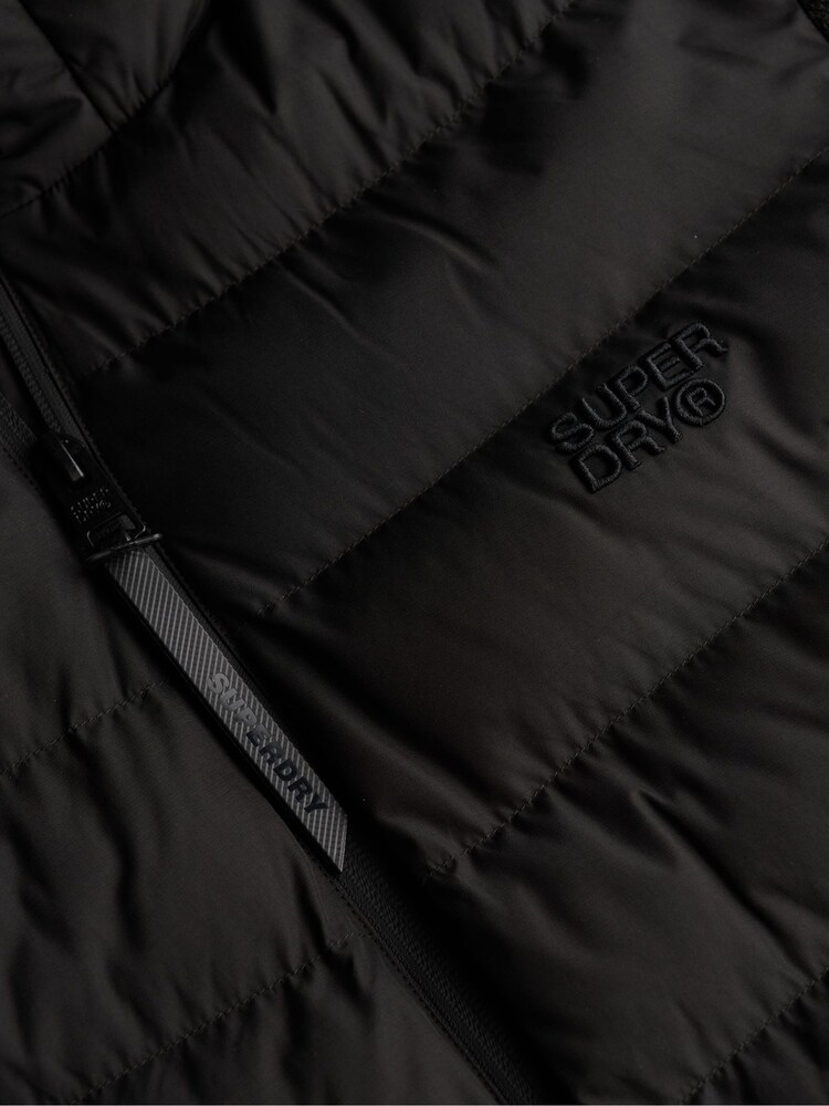 Superdry Black Hooded Storm Knit Hybrid Jacket - Image 8 of 8 Superdry Black Hooded Storm Knit Hybrid Jacket - Image 8 of 8
