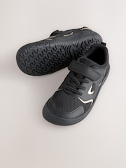 Μαύρο/Χρυσαφί - Barefoot Touch Fastening Elastic Lace Trainers - Εικόνα 3 από 6