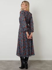 Another Sunday Black Bow Detail Milkmaid Midi Dress - Image 4 of 5