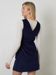 Another Sunday Blue Corduroy Zip Through Mini Dress - Image 2 of 5