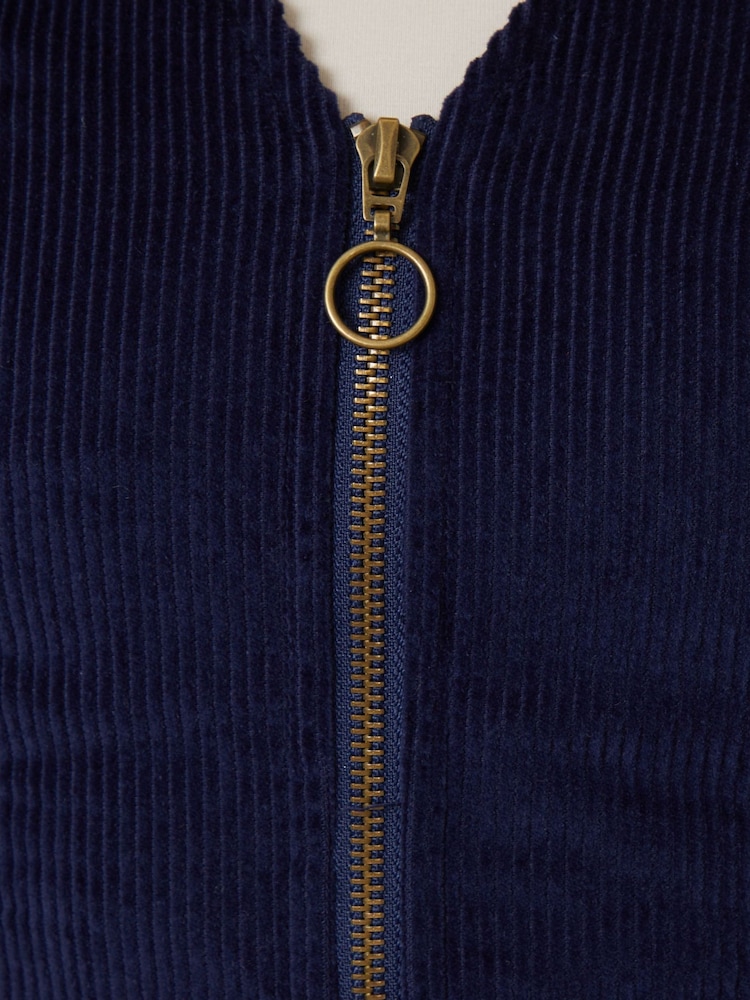 Another Sunday Blue Corduroy Zip Through Mini Dress - Image 5 of 5