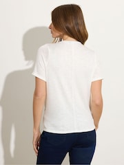 M&Co Natural Short Sleeve Wrap Top - Image 3 of 4