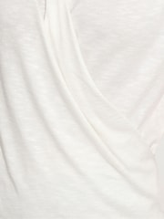 M&Co Natural Short Sleeve Wrap Top - Image 4 of 4