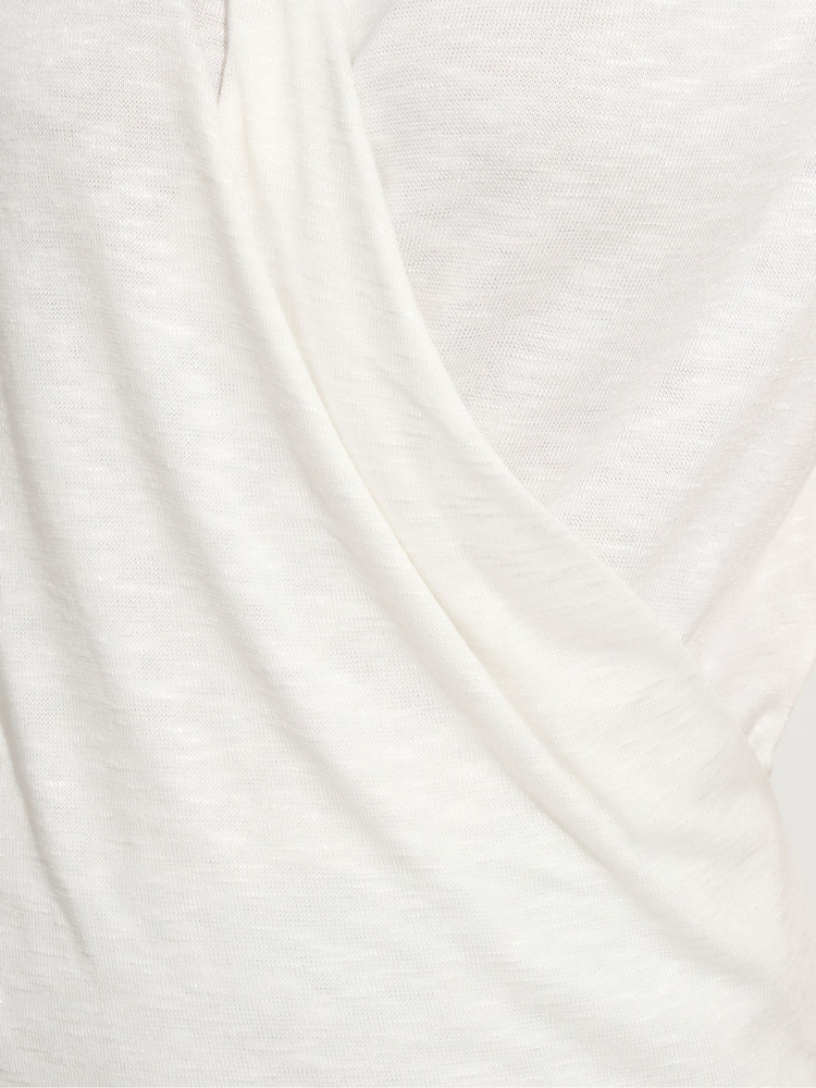 M&Co Natural Short Sleeve Wrap Top - Image 4 of 4 M&Co Natural Short Sleeve Wrap Top - Image 4 of 4