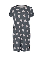 Yours Curve Grey Soft Touch Heart Placket Nightdress - Image 5 of 5