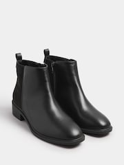 Yours Curve Black Wide Fit Extra-Wide Fit Metal Trim Ankle Boots - Image 2 of 5