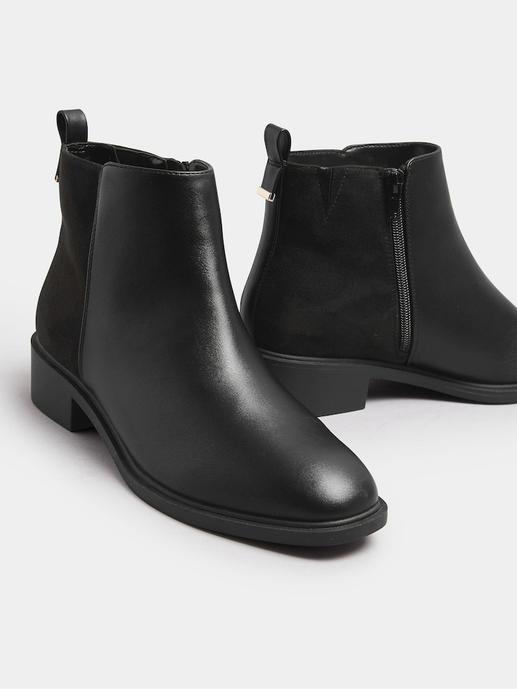 Yours Curve Black Wide Fit Extra-Wide Fit Metal Trim Ankle Boots - Image 5 of 5