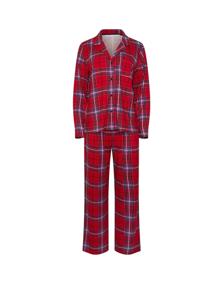 M&Co Red Soft Touch Check Pyjamas Set - Image 5 of 5 M&Co Red Soft Touch Check Pyjamas Set - Image 5 of 5