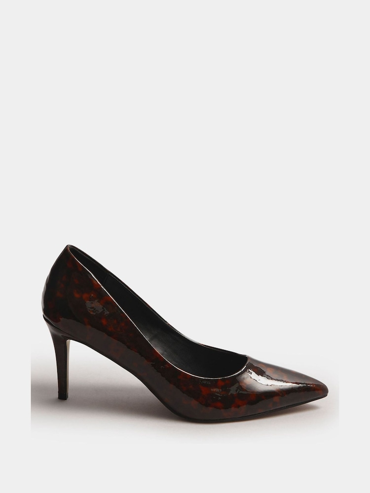 Long Tall Sally Brown Tortoise Shell Point Court Shoes - Image 2 of 5 Long Tall Sally Brown Tortoise Shell Point Court Shoes - Image 2 of 5