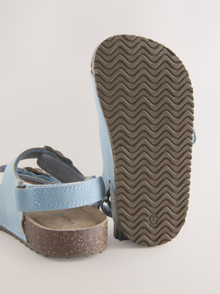 নীল - ডাবল বাকল কুশনযুক্ত ফুটবেড Sandals - 5এর মধ্যে 5 ছবি