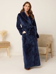M&Co Blue Super Luxe Shawl Maxi Robe - Image 1 of 5