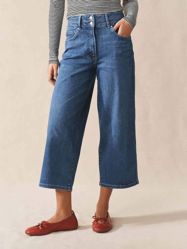 Mittelblau - Lift, Slim & Shape Weite Cropped-Jeans - Bild 2 von 9 Mittelblau - Lift, Slim & Shape Weite Cropped-Jeans - Bild 2 von 9