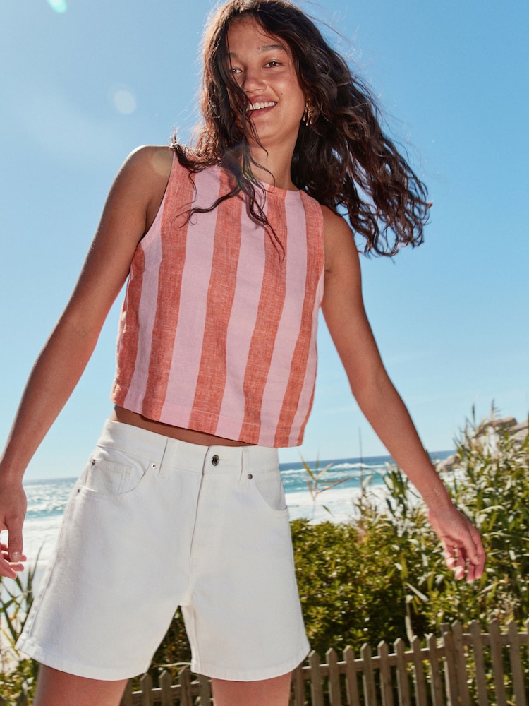 White Denim Shorts - Image 2 of 11