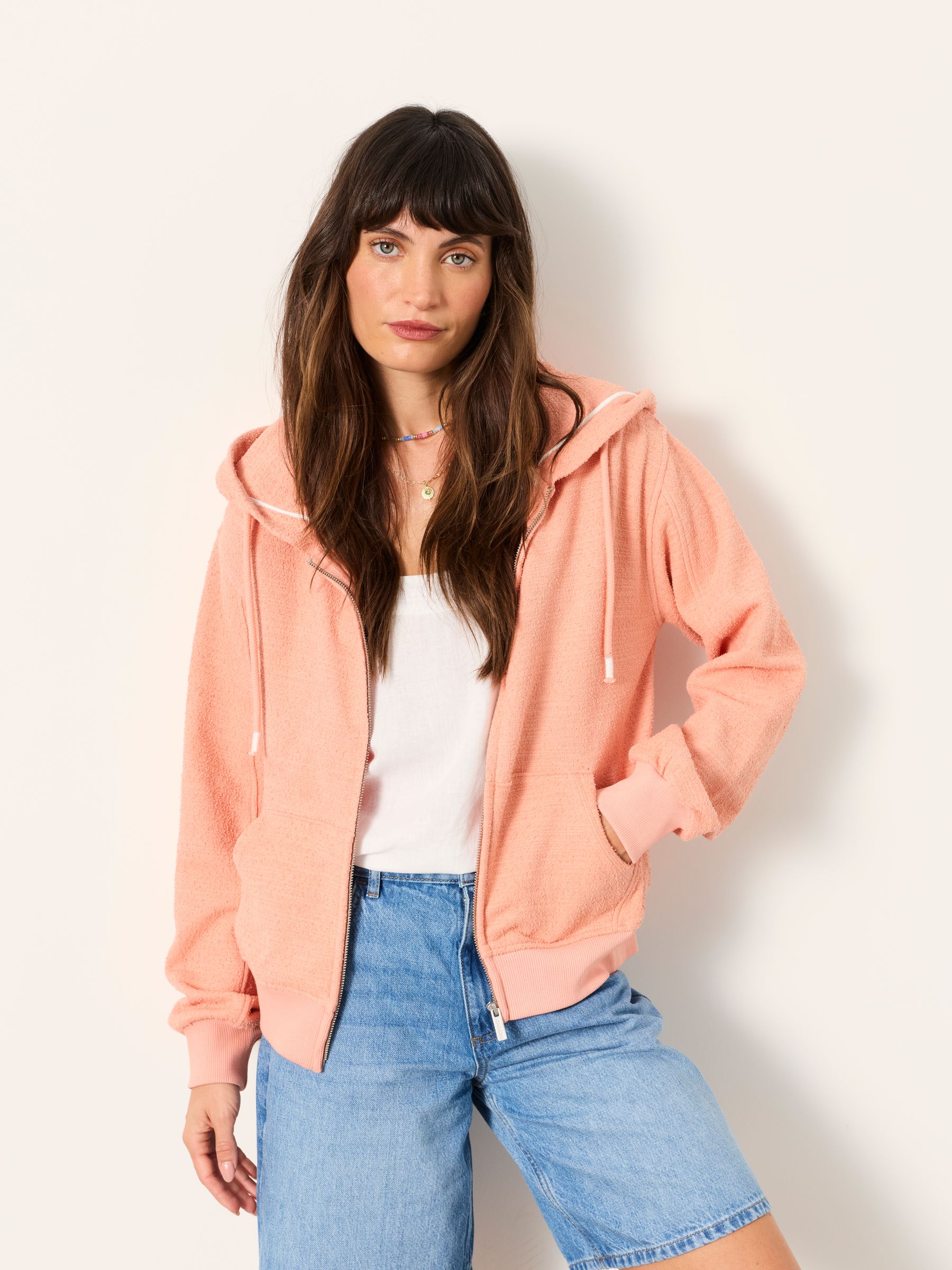Buy FatFace Flora Coral Pink Zip Through Hoodie from Next USA