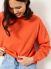 FatFace Sienna Orange Seam Detail Crew Sweat - Image 2 of 6