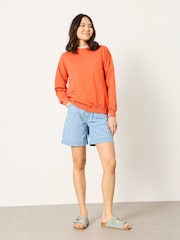 FatFace Sienna Orange Seam Detail Crew Sweat - Image 4 of 6