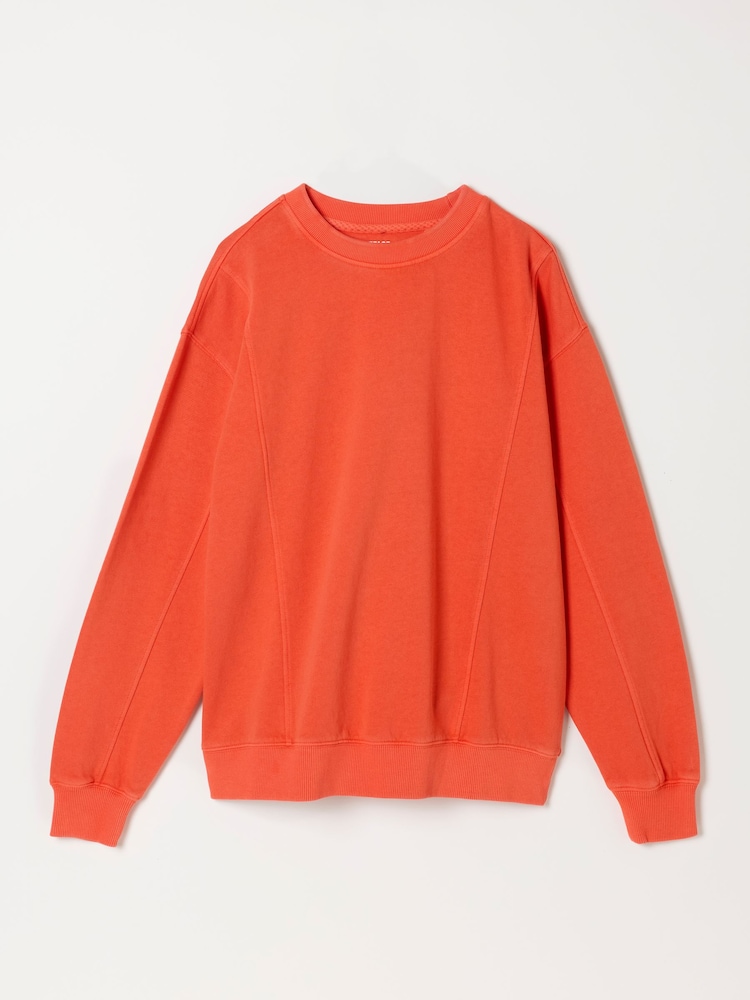 FatFace Sienna Orange Seam Detail Crew Sweat - Image 6 of 6