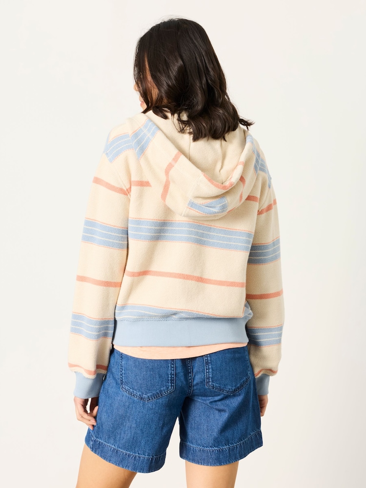 FatFace Flora Multi Textured Stripe Zip Through Hoodie - Image 2 of 6 FatFace Flora Multi Textured Stripe Zip Through Hoodie - Image 2 of 6