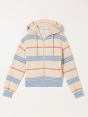 FatFace Flora Multi Textured Stripe Zip Through Hoodie - Image 6 of 6