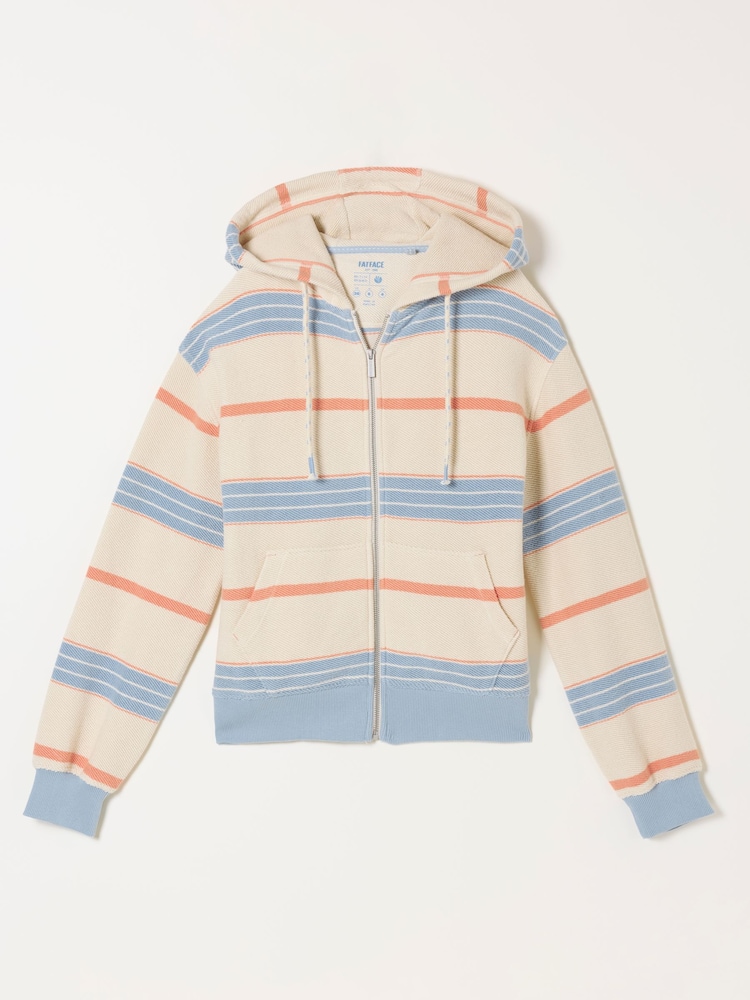 FatFace Flora Multi Textured Stripe Zip Through Hoodie - Image 6 of 6 FatFace Flora Multi Textured Stripe Zip Through Hoodie - Image 6 of 6