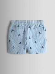 JoJo Maman Bébé Blue Embroidered Gingham Shorts - Image 2 of 3